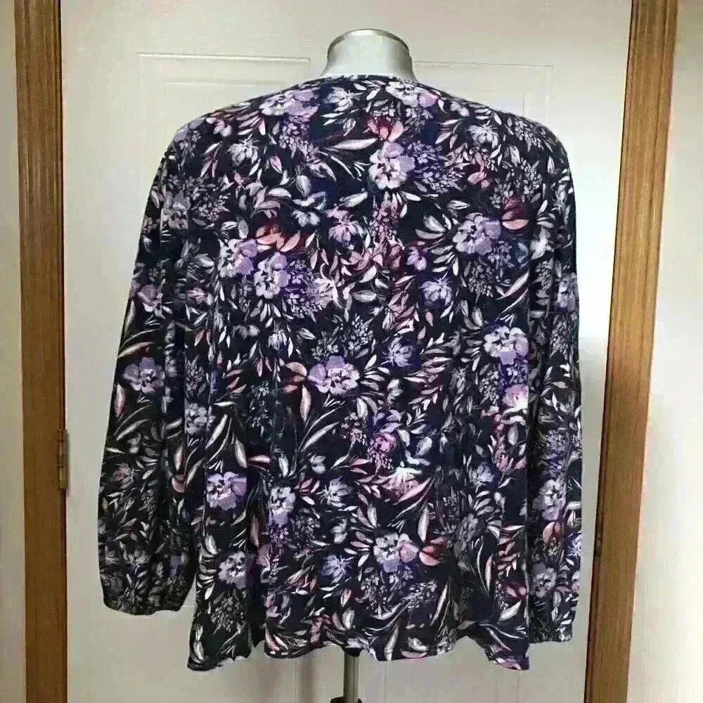 Vintage America Emerson Boho Floral Flowy Cottagecore Hippie Purple - Picture 11 of 11